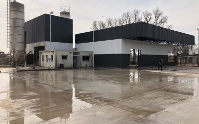 En obra del nuevo edificio comercial y depósitos de Superficies S.R.L.