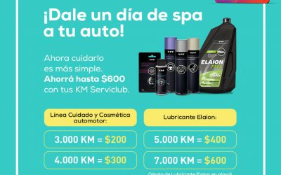 Canjeá Km Serviclub por productos de LÍNEA COSMÉTICA AUTOMOTOR Y LUBRICANTES ELAION