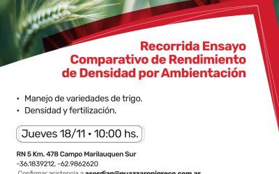 TRIGO Recorrida Ensayo Comparativo de Rendimiento de densidad por ambientación.