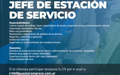 JEFE DE ESTACIÓN DE SERVICIO Empleo Trabajo Vacante Búsqueda